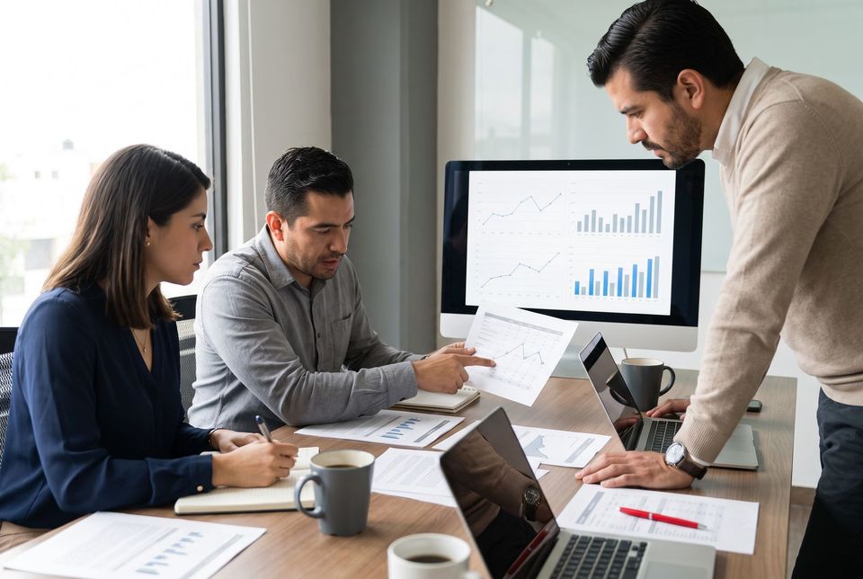 Equipo revisando indicadores de desempeño del servicio